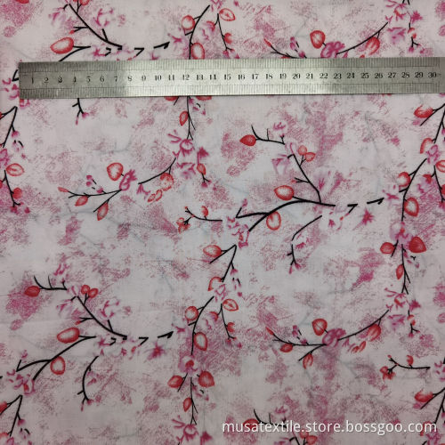 100% Rayon Viscose Woven Challis Flower Print Fabric